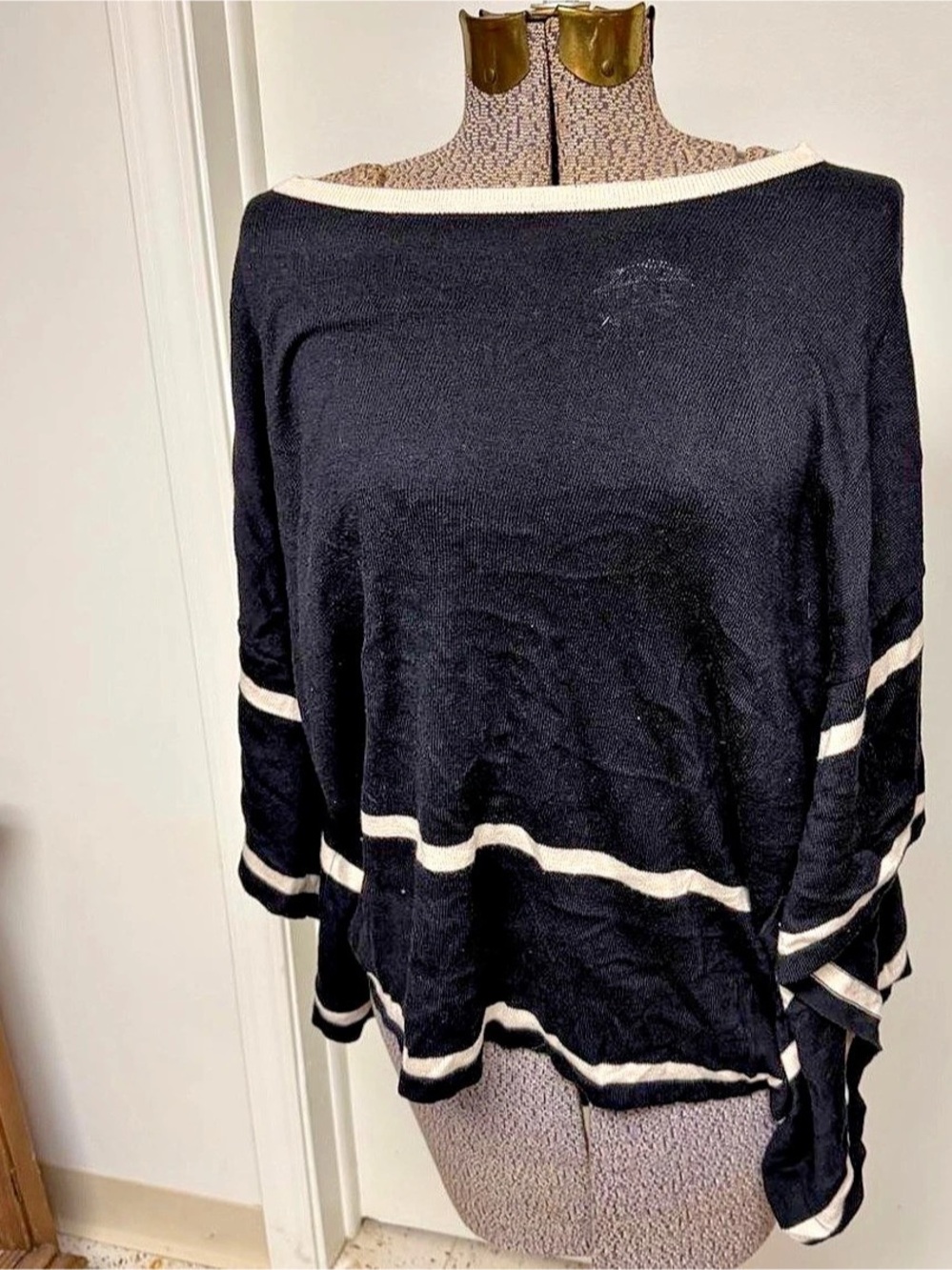August Silk Color Block Knit Sweater XL